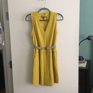 Comptoir French belted vneck yellow sundress